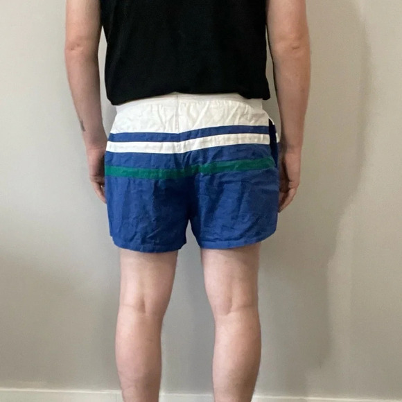 🌈  Vintage Vibes: Men’s Striped Shorts - Size LG by Club International 🌟 - Picture 6 of 13